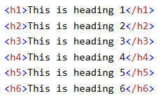 Example tag h1 to h6